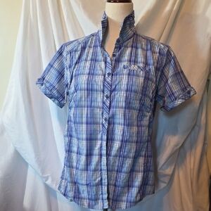 Mountain Hardwear Blue Checkered Women's Blouse